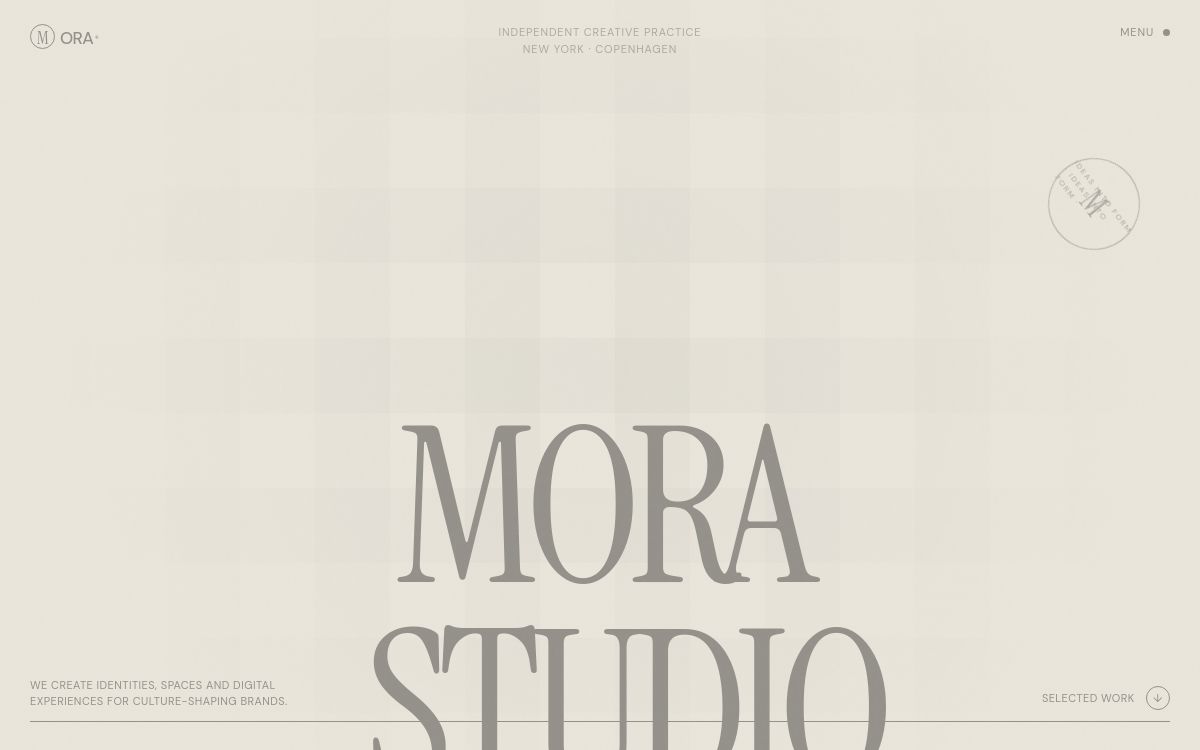 Mora Studio website homepage